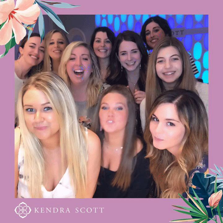 Kendra Scott staff pose for Boomerang in front of the Color Bar 